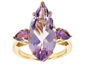 Lavender Amethyst 18K Yellow Gold Over Sterling Silver Ring 6.14ctw