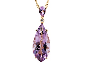 Lavender Amethyst 18K Yellow Gold Over Sterling Silver Pendant with Chain 5.84ctw