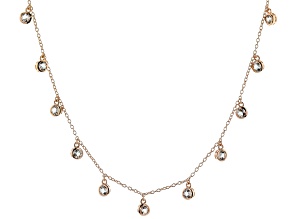 Peach Morganite 18K Rose Gold Over Sterling Silver Station Drop Necklace 2.05ctw