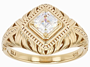 White Strontium Titanate 18k Yellow Gold Over Sterling Silver Ring 0.72ct