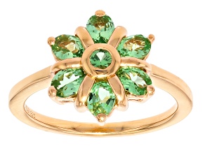 Mint Tsavorite 18k Yellow Gold Over Sterling Silver Ring 1.03ctw