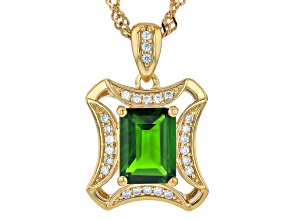Chrome Diopside 18K Yellow Gold Over Sterling Silver Pendant with Chain 1.81ctw