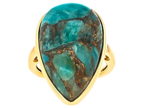 Metallic Amazonite 18K Yellow Gold Over Sterling Silver Ring