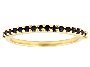 Black Spinel 18K Yellow Gold Over Sterling Silver Band Ring 0.27ctw