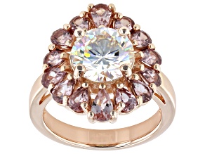 Strontium Titanate With Color Shift Garnet 18k Rose Gold Over Sterling Silver Ring 5.23ctw