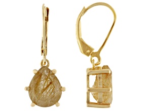 Golden Rutilated Quartz 18k Yellow Gold Over Sterling Silver Earrings 5.51ctw