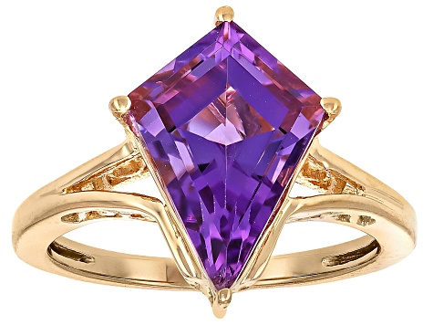 18kゴールドリング　パープルストーン6g 約7g Canela Amethyst 18k Yellow Gold Over Sterling Silver Ring 2.65ct