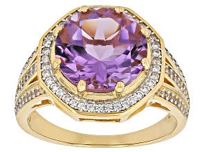 Canela Amethyst 18k Yellow Gold Over Sterling Silver Ring 4.29ctw