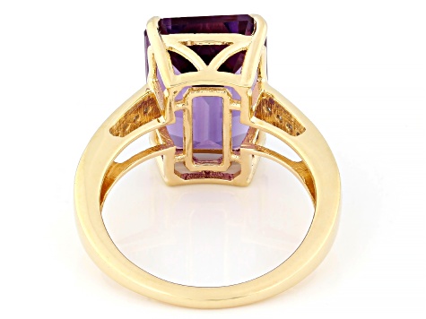 Canela Amethyst With White Zircon 18k Yellow Gold Over