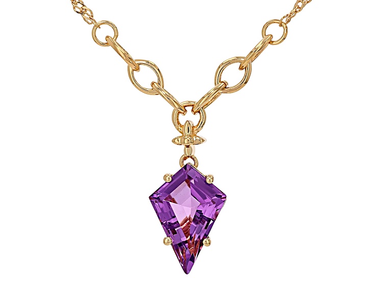 ワダツミネックレス Canela Amethyst 18k Yellow Gold Over Sterling Silver Pendant With