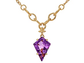 Canela Amethyst 18k Yellow Gold Over Sterling Silver Pendant With Chain 2.65ct