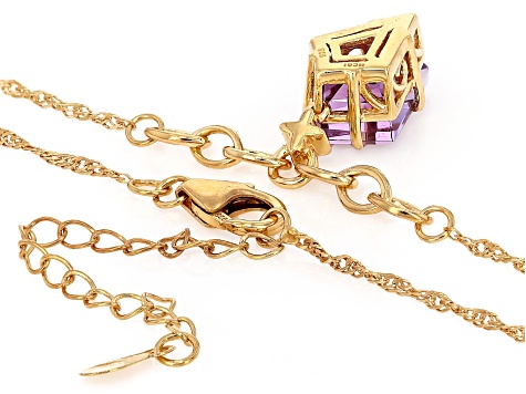 Canela Amethyst 18k Yellow Gold Over Sterling Silver Pendant With
