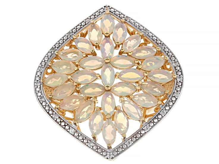 Ethiopian Opal 18k Yellow Gold Over Sterling Silver Ring
