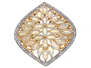 Ethiopian Opal 18k Yellow Gold Over Sterling Silver Ring 3.89ctw