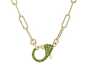 Green Chrome Diopside 18k Yellow Gold Over Sterling Silver Necklace 0.39ctw