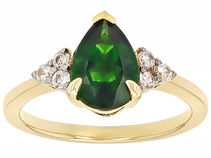 Chrome Diopside 18k Yellow Gold Over Sterling Silver Ring 1.77ctw
