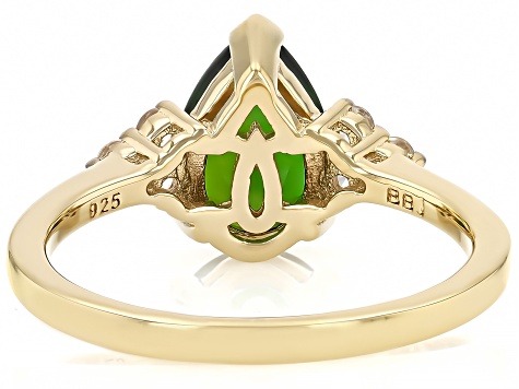 Chrome Diopside 18k Yellow Gold Over Sterling Silver Ring 1.77ctw