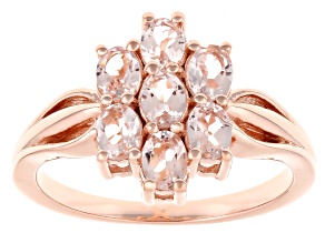 Peach Morganite 18k Rose Gold Over Sterling Silver Ring 0.89ctw