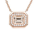 Peach Morganite With White Zircon 18k Rose Gold Over Sterling Silver Necklace 1.12ctw