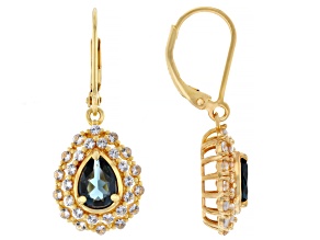 London Blue Topaz 18k Yellow Gold Over Sterling Silver Earrings 3.31ctw