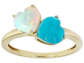 Ethiopian Opal 18k Yellow Gold Over Sterling Silver Ring 0.66ct