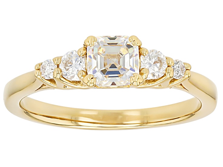 Strontium Titanate With Moissanite 18k Yellow Gold Over