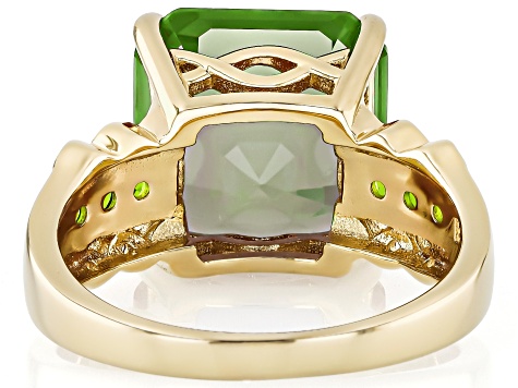 Color Change Zandrite(R) 18k Yellow Gold Over Silver Ring 9.16ctw