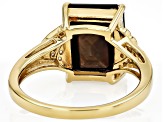 Golden Sheen Sapphire With White Zircon 18k Yellow Gold Over Sterling Silver Ring 8.02ctw