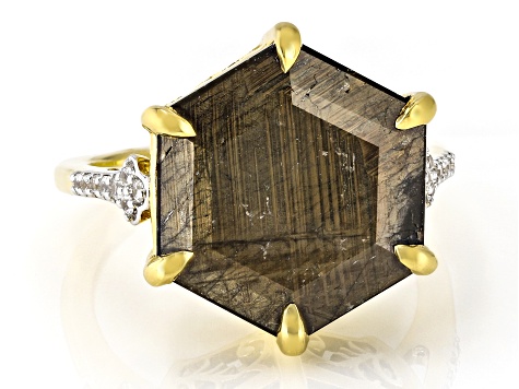 Golden Sheen Sapphire 18k Yellow Over Sterling Silver Ring