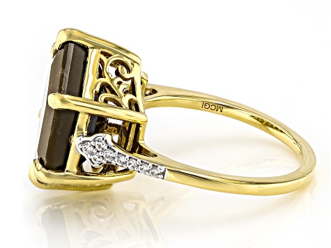 Golden Sheen Sapphire 18k Yellow Over Sterling Silver Ring