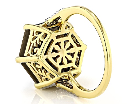 Golden Sheen Sapphire 18k Yellow Over Sterling Silver Ring 14.23ctw