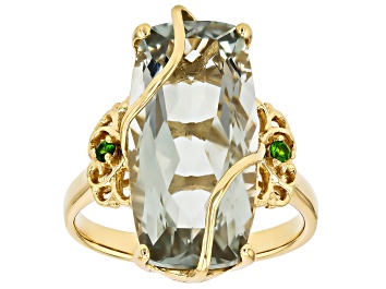 Green Onyx 18k Yellow Gold Over Sterling Silver Ring 5.06ctw
