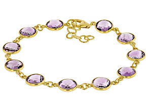 Purple Amethyst 18k Yellow Gold Over Sterling Silver Bracelet 18.00ctw