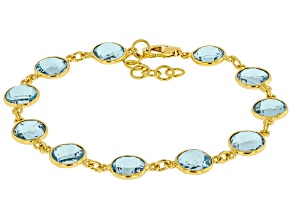 Sky Blue Topaz 18k Yellow Gold Over Sterling Silver Bracelet 25.00ctw