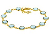 Sky Blue Topaz 18k Yellow Gold Over Sterling Silver Bracelet 25.00ctw