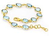 Sky Blue Topaz 18k Yellow Gold Over Sterling Silver Bracelet 25.00ctw