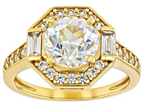 Strontium Titanate 18k Yellow Gold Over Sterling Silver Ring 3.28ctw