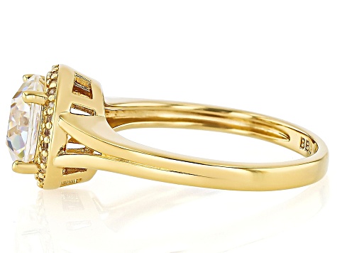 Old European Cut Strontium Titanate 18k Yellow Gold Over Sterling Silver Ring 2.75ctw