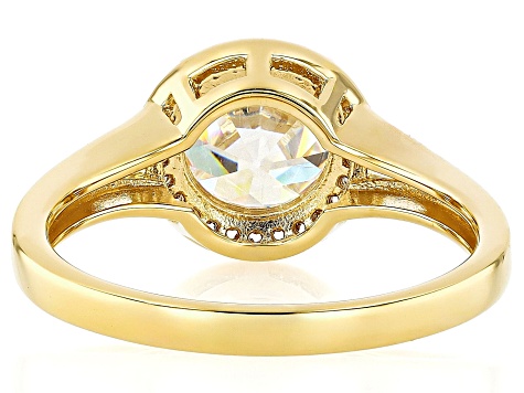Old European Cut Strontium Titanate 18k Yellow Gold Over Sterling Silver Ring 2.75ctw