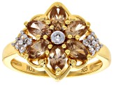 Imperial Zircon 18k Yellow Gold Over Sterling Silver Ring 1.87ctw