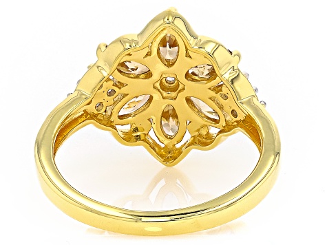 Imperial Zircon 18k Yellow Gold Over Sterling Silver Ring