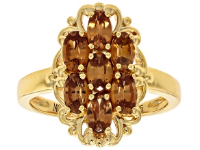 Imperial Zircon 18k Yellow Gold Over Sterling Silver Ring 1.96ctw