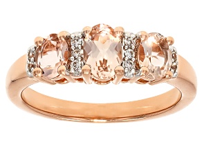 Peach Morganite 18k Rose Gold Over Sterling Silver Ring 0.98ctw