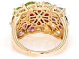 Multi-Gem 18k Yellow Gold Over Sterling Silver Ring 2.97ctw