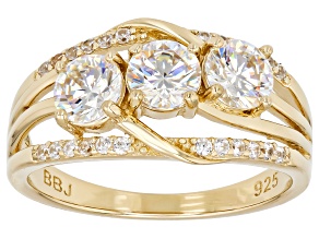 Strontium Titanate 18K Yellow Gold Over Sterling Silver Ring 2.16ctw