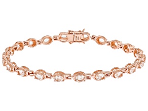 Peach Morganite 18k Rose Gold Over Sterling Silver Bracelet 2.93ctw
