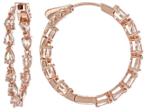 Peach Morganite 18k Rose Gold Over Sterling Silver Earrings