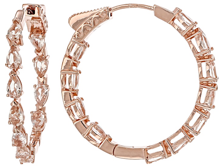 Peach Morganite 18k Rose Gold Over Sterling Silver Earrings 2.84ctw