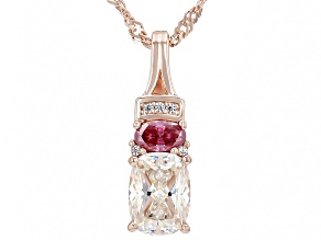 Strontium Titanate 18k Rose Gold Over Silver Pendant Chain 2.25ctw