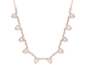 Peach Morganite With White Zircon 18k Rose Gold Over Sterling Silver Necklace 1.46ctw
